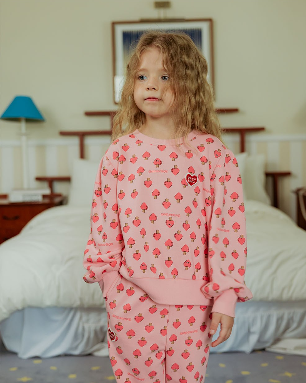 GIRL Pink Mushroom Pattern Frill Sweatshirt
