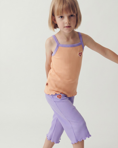 [GIRL SET] Orange BB Heart Two-Tone Sleeveless One Mile