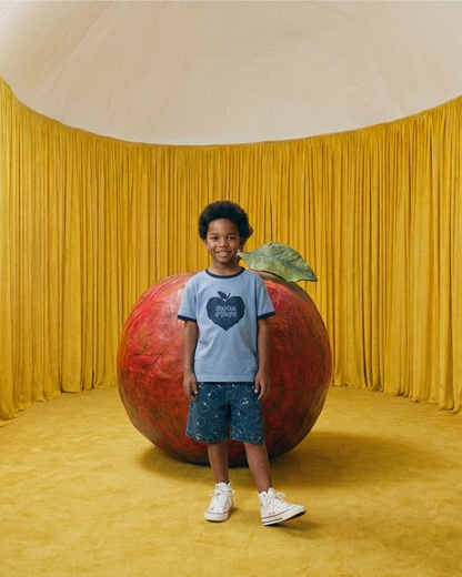 Navy Bubble Apple Short Sleeve