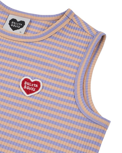 [SET] Violet BB Heart Stripe Sleeveless Shorts