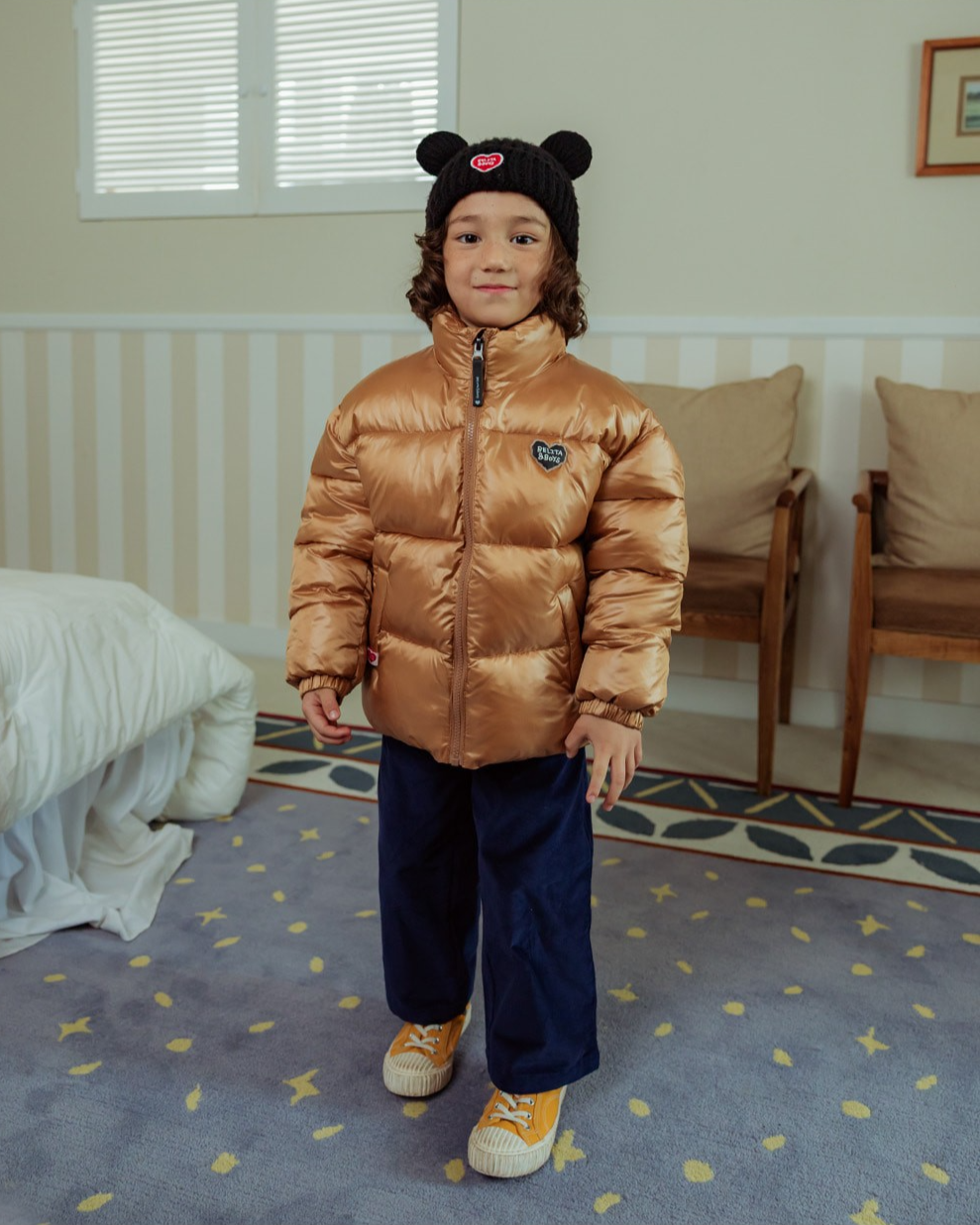 Black BB Heart Bear Beanie