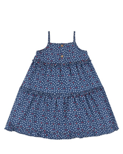 GIRL Blue BB Heart All-Over Denim Dress