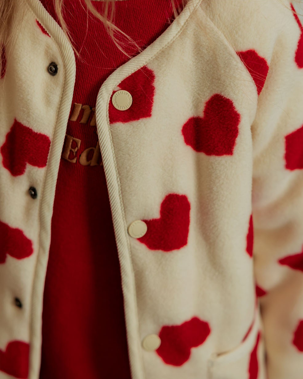 Red BB Heart Pattern Reversible Jumper