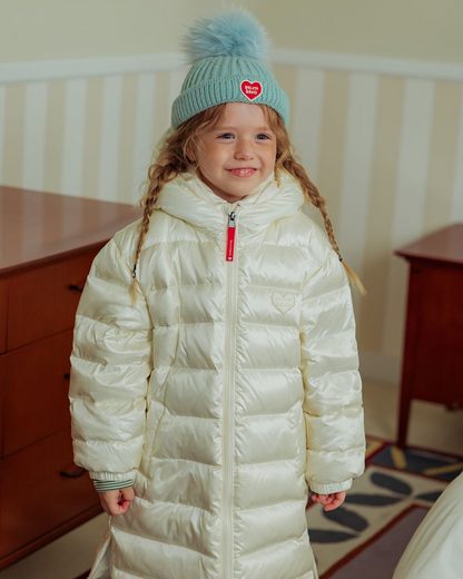 Mint BB Heart Pompom Beanie