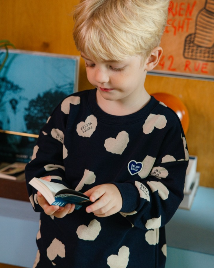 [SET] Navy Heart Pattern Jogger