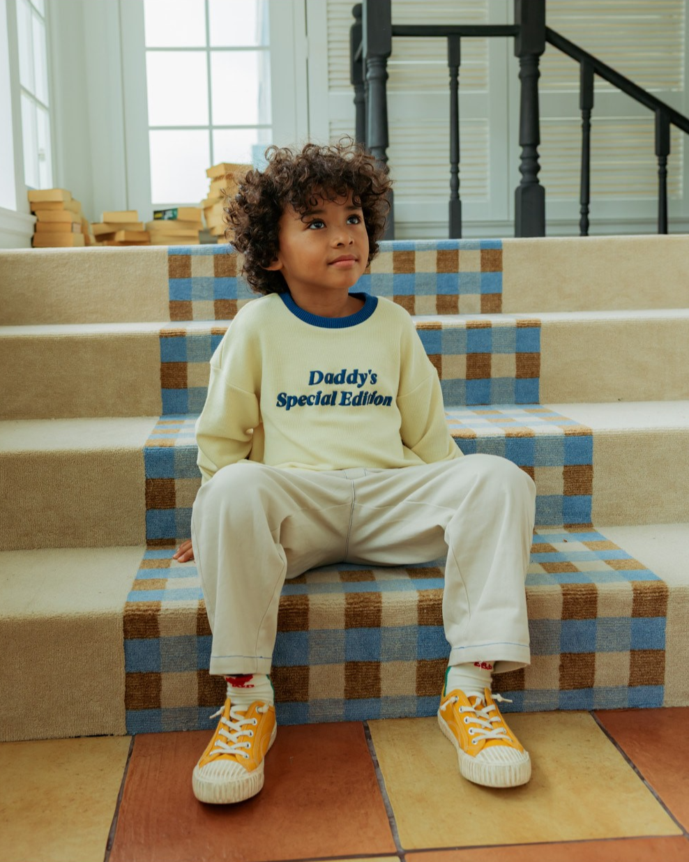 Yellow Daddy Color Block Knit Sweater