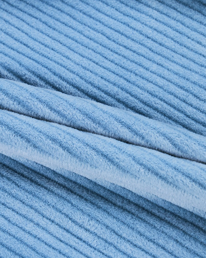 BABY Light Blue Color Block Velour Jumpsuit