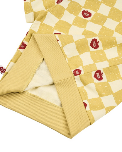 [SET] Yellow Bubble Apple Checkerboard Crop