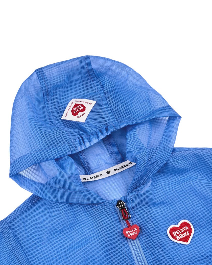 BABY Blue BB Heart Hooded Windbreaker