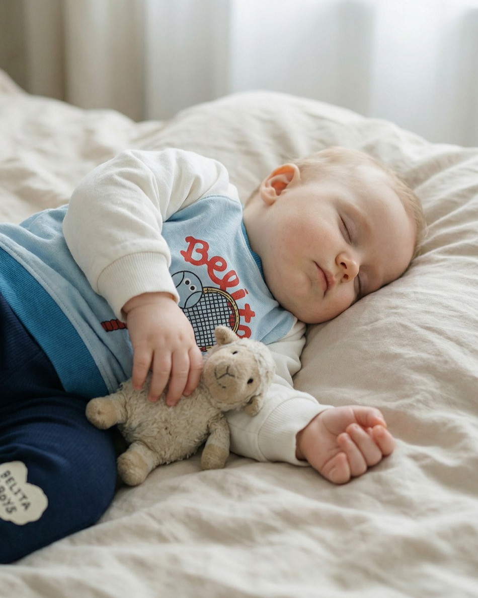 BABY Navy Knee Point Cotton Leggings