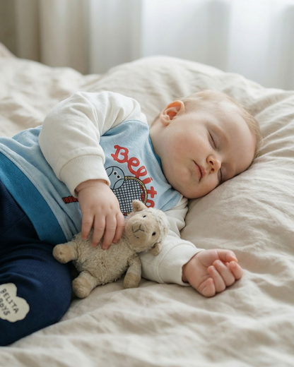BABY Navy Knee Point Cotton Leggings