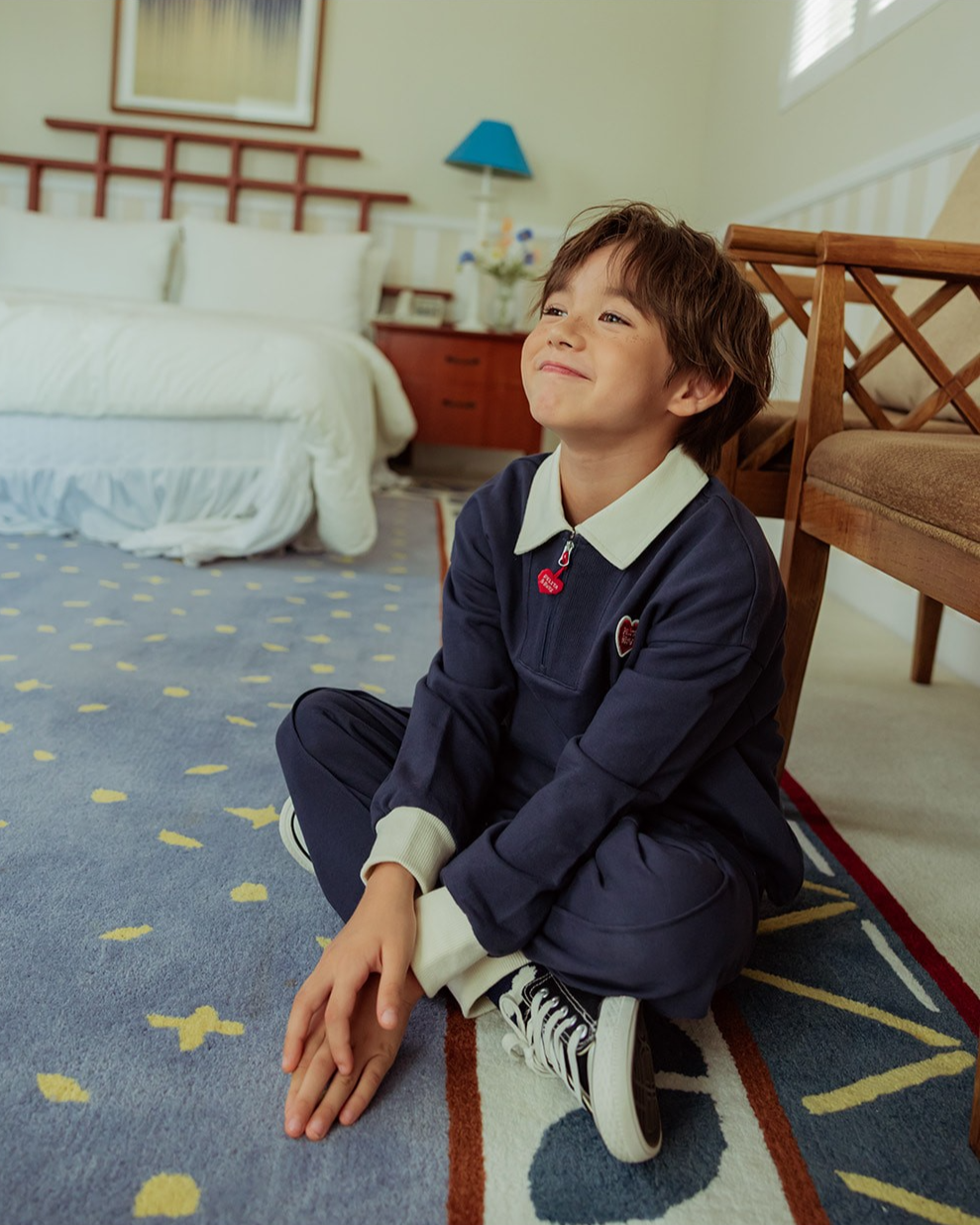 [SET] Navy BB Heart Collar Jogger