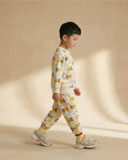 [SET] Cream Sun Pattern Jogger