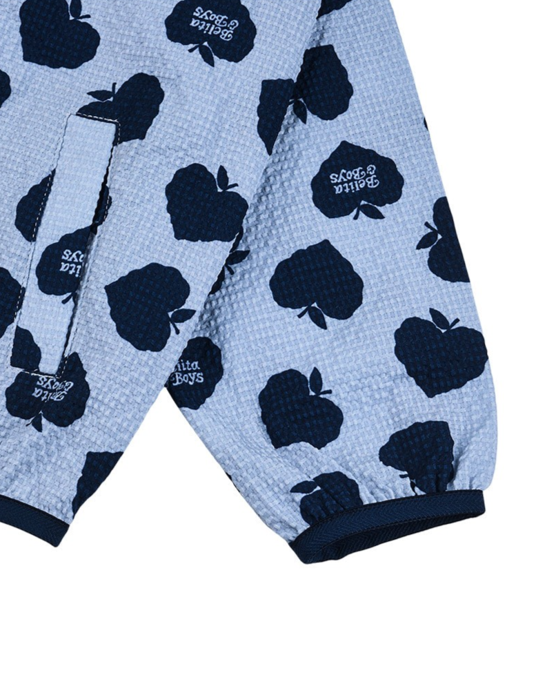 Navy Bubble Apple Pattern Windbreaker