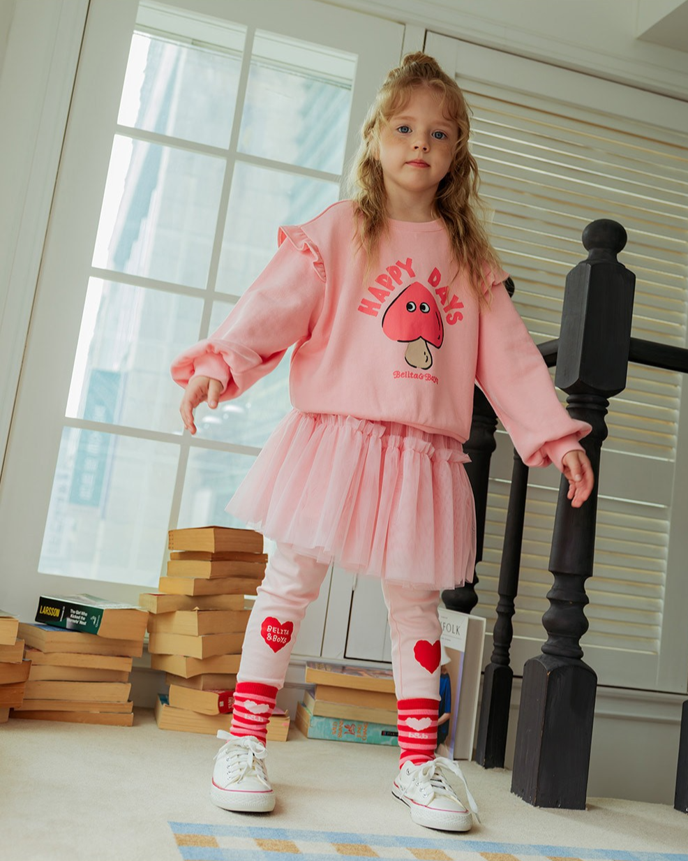 Pink Double Heart Leggings