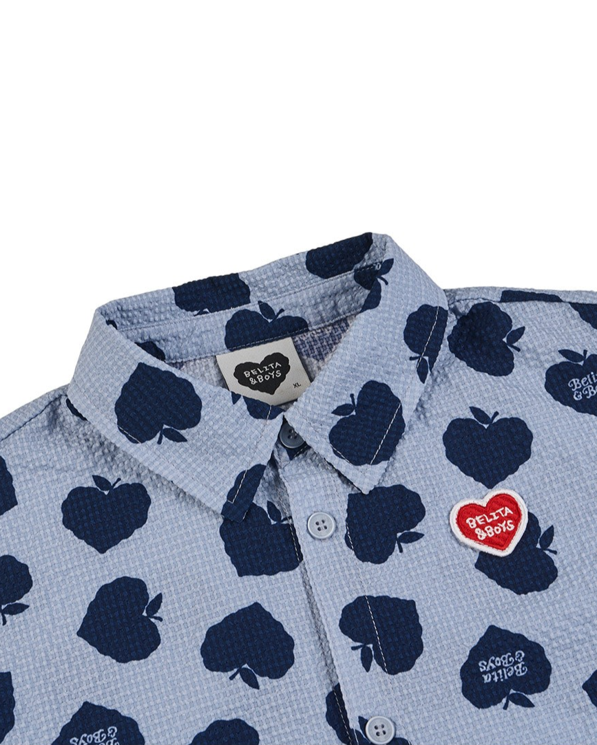 [SET] Navy Bubble Apple Polysucker Shirt & Shorts