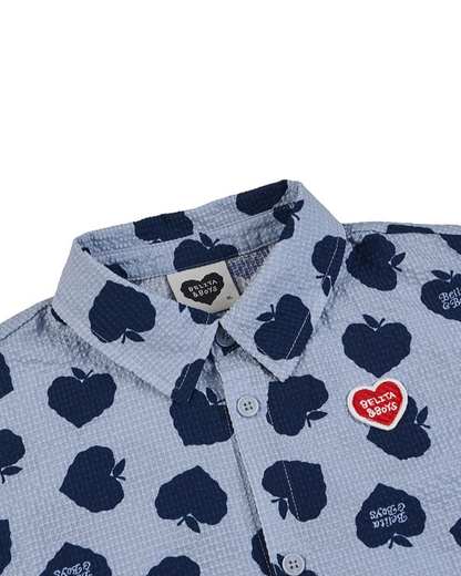 [SET] Navy Bubble Apple Polysucker Shirt & Shorts