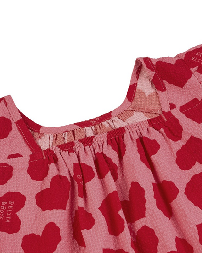 GIRL Pink BB Heart Pattern Polysucker Dress