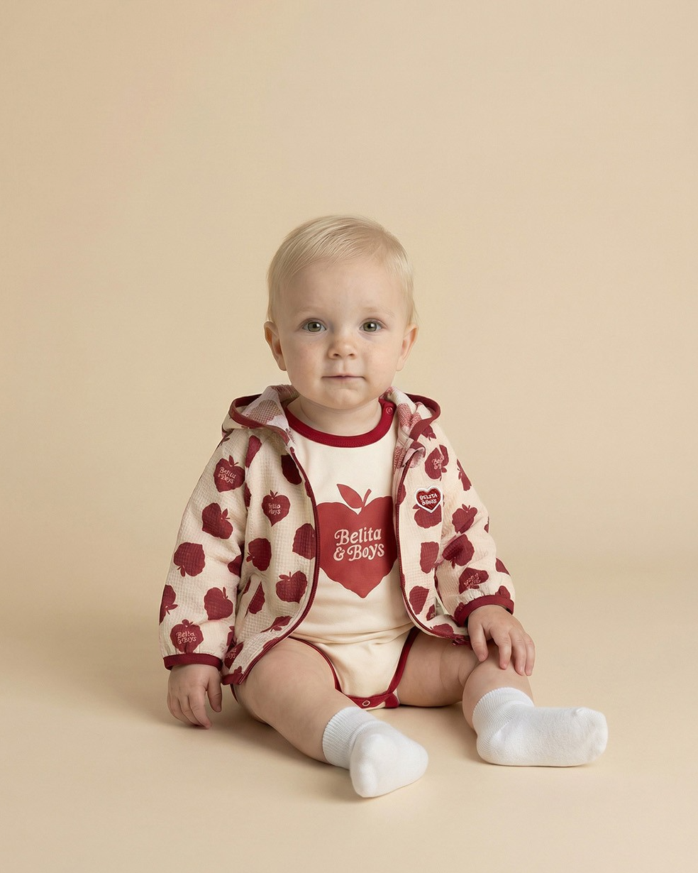 BABY Red Bubble Apple Pattern Windbreaker