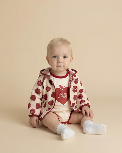 BABY Red Bubble Apple Pattern Windbreaker