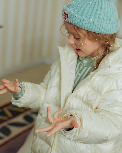 Cream BB Heart Duck Down Long Jumper