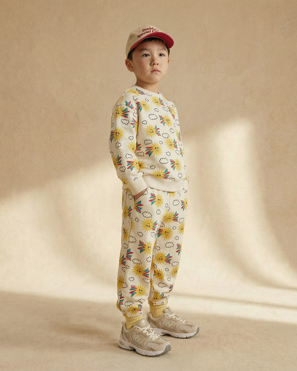 [SET] Cream Sun Pattern Jogger