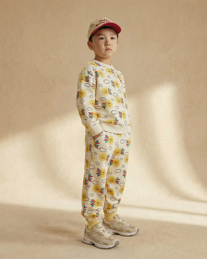 [SET] Cream Sun Pattern Jogger