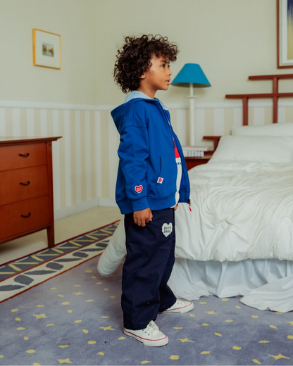 Blue Bus and Truck Zip Up Hood