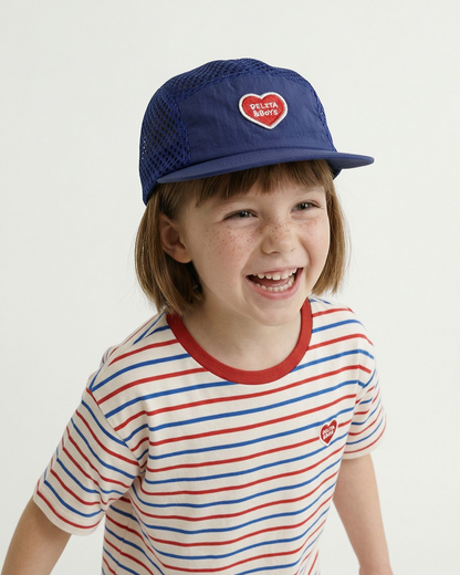 Blue BB Heart Mesh Camp Cap