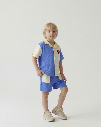 Blue Bubble Apple Terry Shorts