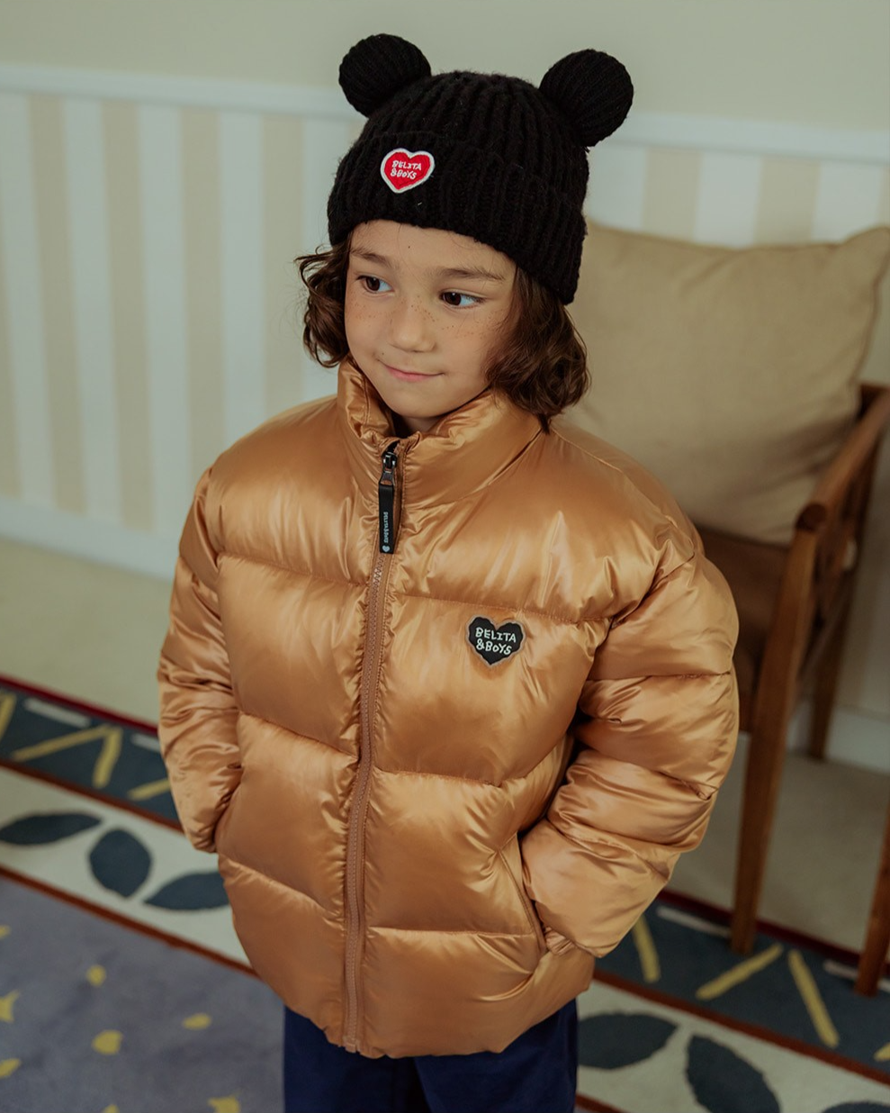 Black BB Heart Bear Beanie