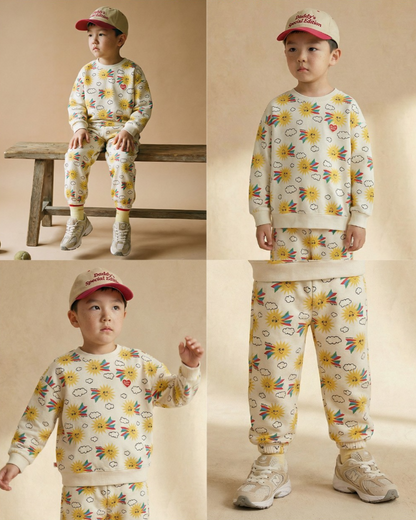 [SET] Cream Sun Pattern Jogger