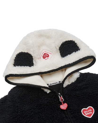 BABY Black Bear Fur Hooded Jumpsuit