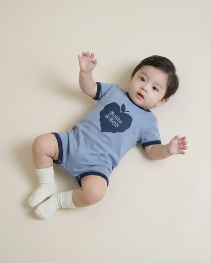 BABY Navy Bubble Apple Short Jumpsuit