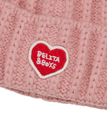 Pink BB Heart Short Beanie