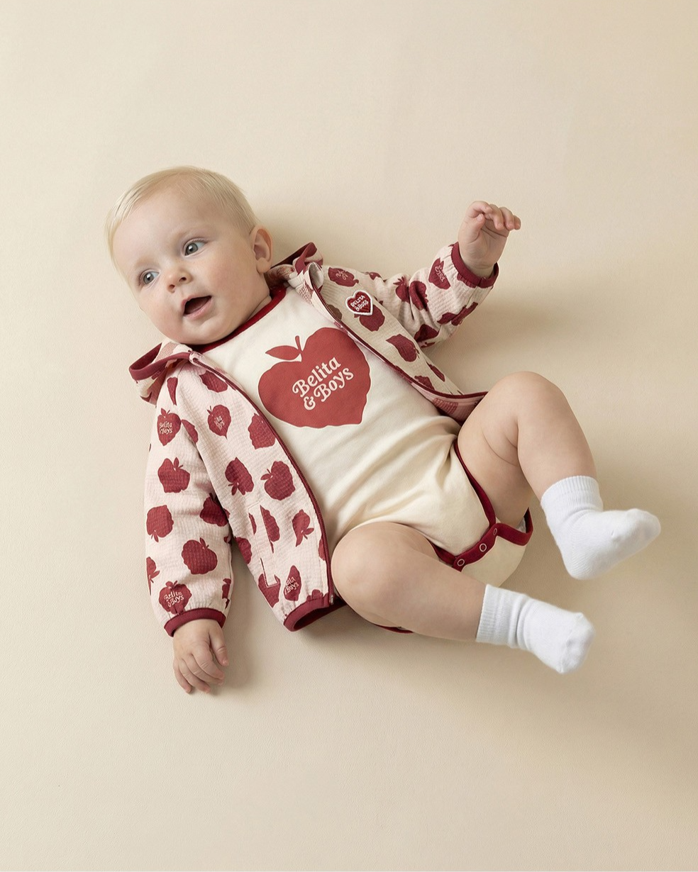 BABY Red Bubble Apple Pattern Windbreaker