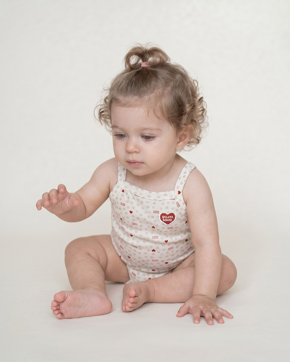 BABY Light Grey Heart Star Mesh Sleeveless Bodysuit