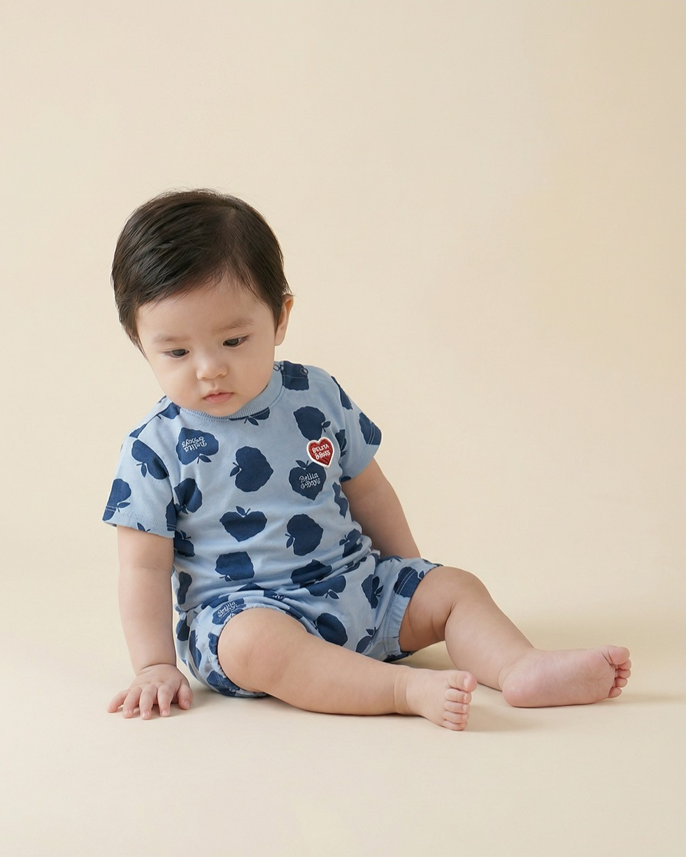 [BABY SET] Navy Bubble Apple Pattern Shorts