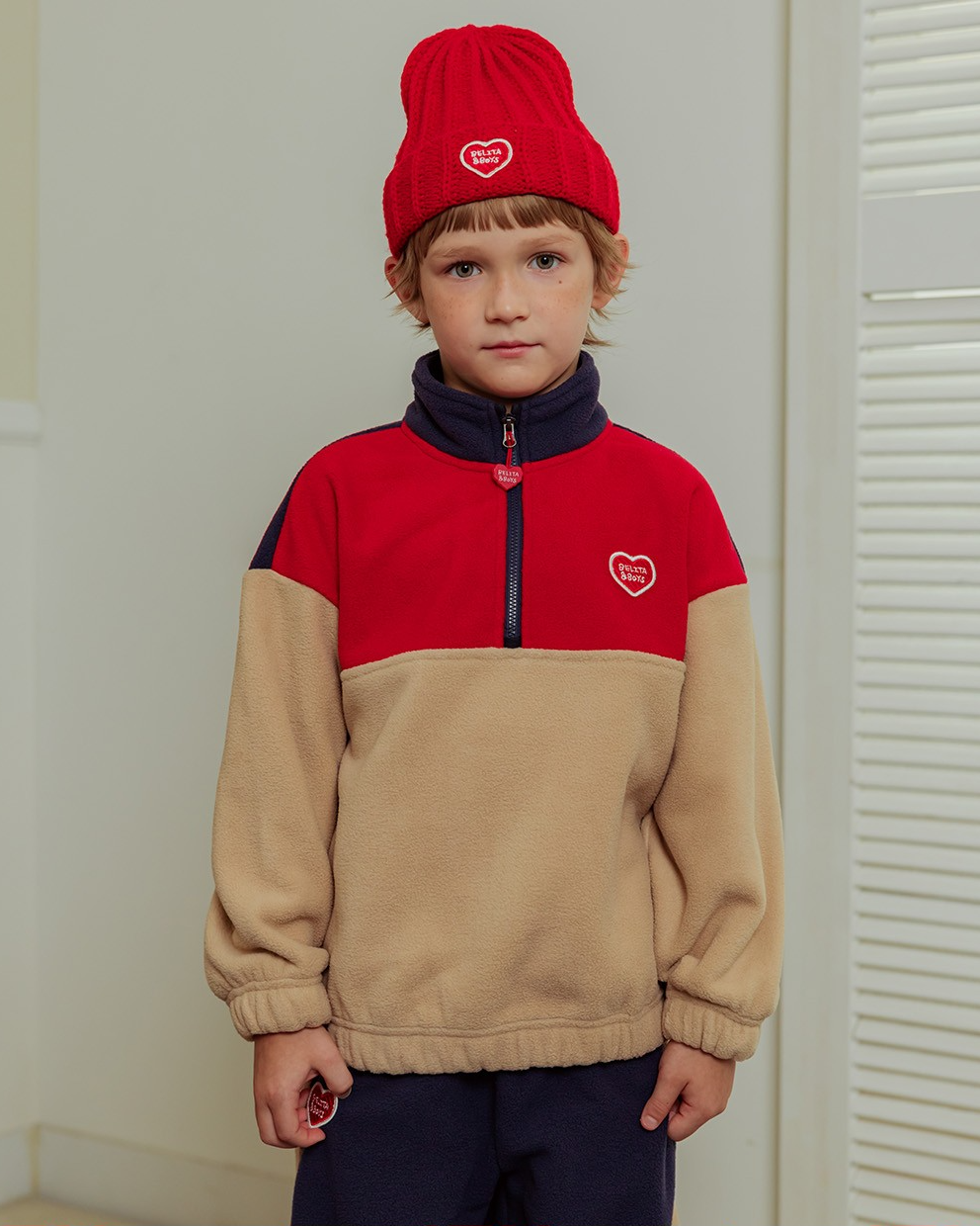 Red BB Heart Short Beanie