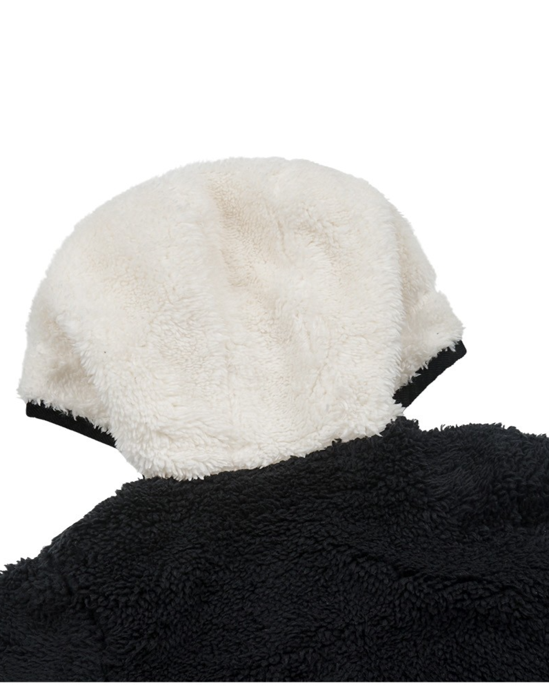 BABY Black Bear Fur Hooded Jumpsuit