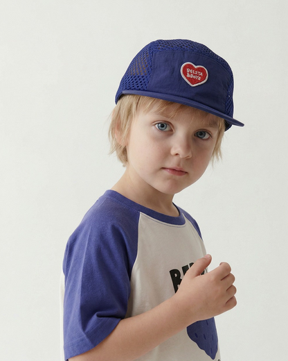 Blue BB Heart Mesh Camp Cap