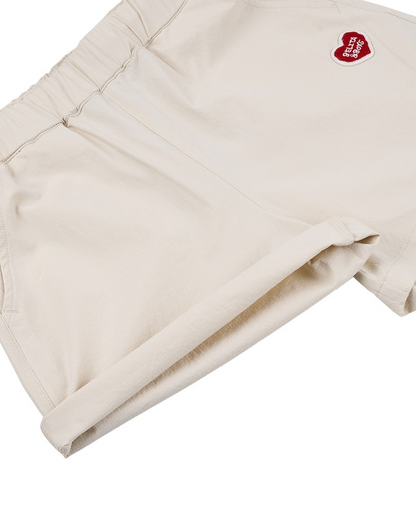Ivory BB Heart Nylon Shorts