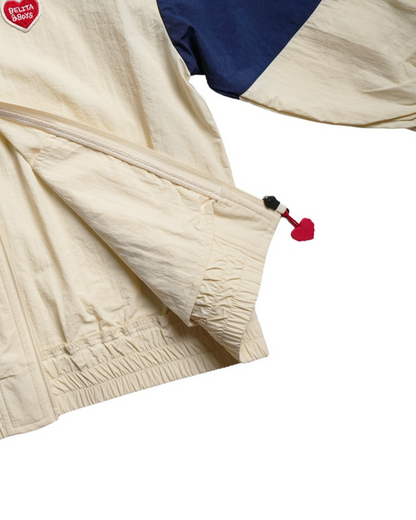 Cream Sun Color Block Collar Windbreaker