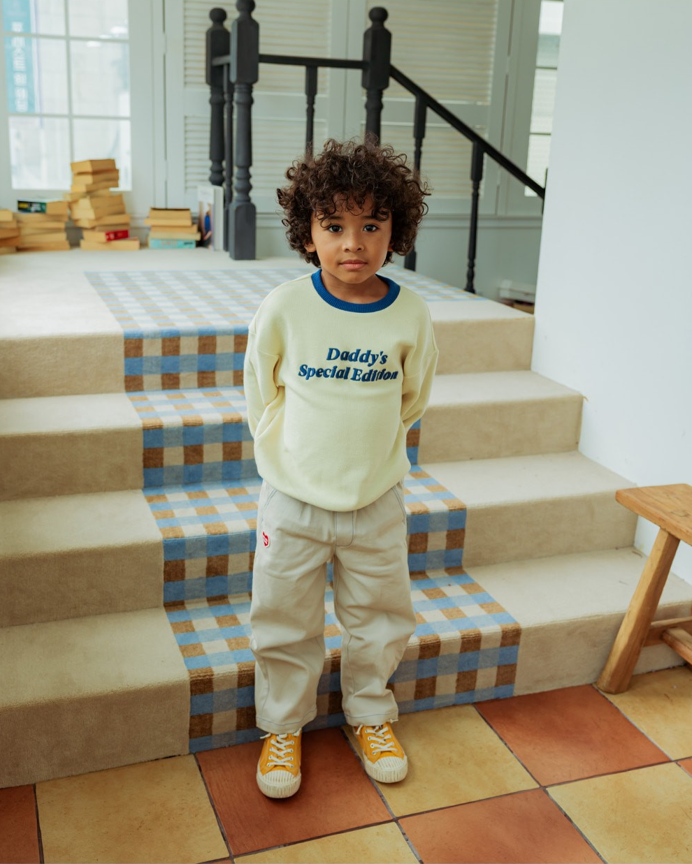 Light Beige BB Heart Woven Pants