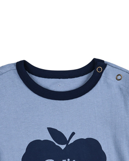 BABY Navy Bubble Apple Short Jumpsuit