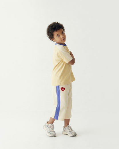 Cream Bubble Apple Terry Crop Pants