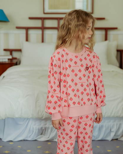 GIRL Pink Mushroom Pattern Frill Sweatshirt