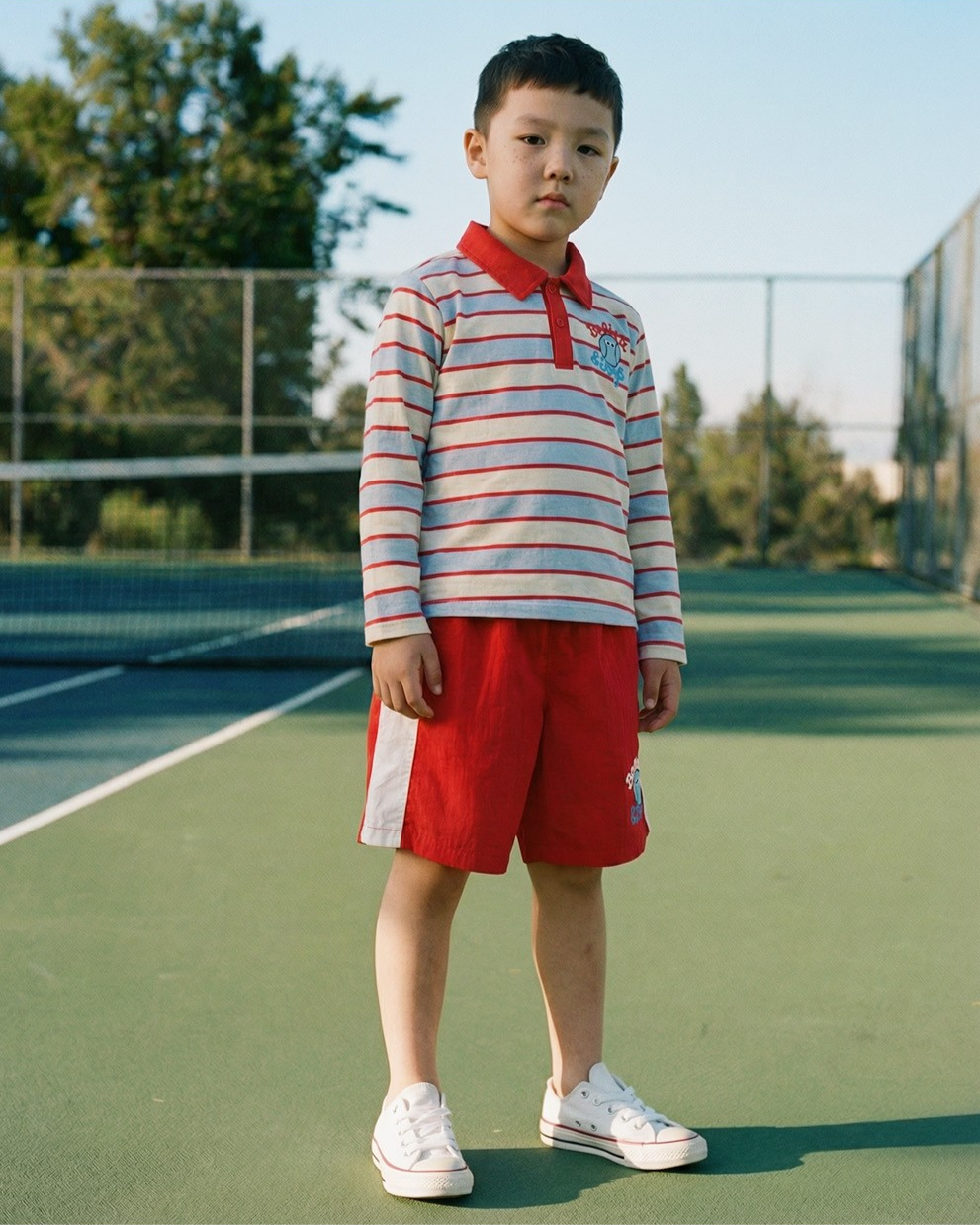 Light Blue Tennis Multi Stripe Rugby Shirt