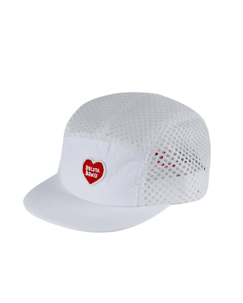 White BB Heart Mesh Camp Cap
