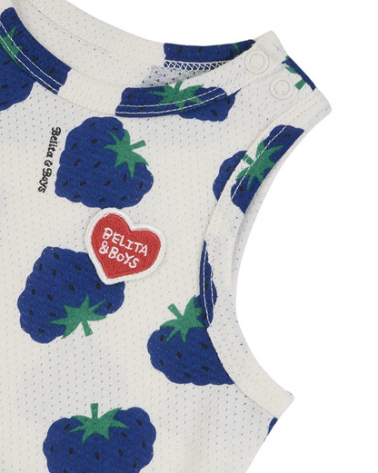 [BABY SET] Blue Berry Pattern Mesh Sleeveless Shorts